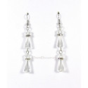 Boucles d'oreilles fantaisie quille translucide et strass