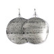 Boucles d'oreilles fantaisie rond piqué argent