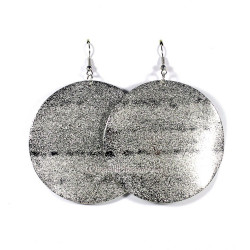 Boucles d'oreilles fantaisie rond piqué argent