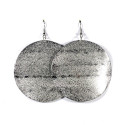 Boucles d'oreilles fantaisie rond piqué argent