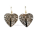 Boucles d'oreilles fantaisie coeur doré