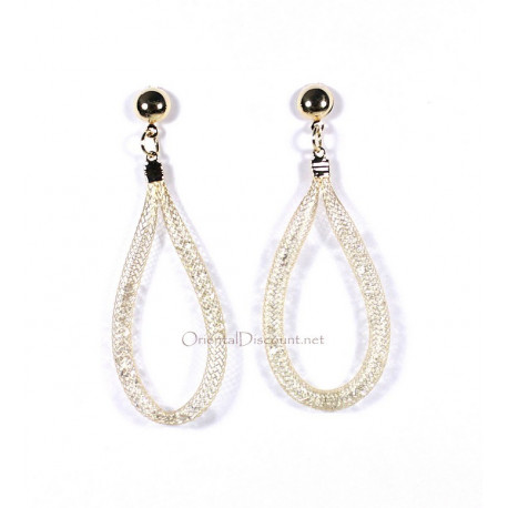 Boucles d'oreilles pas cher tube doré