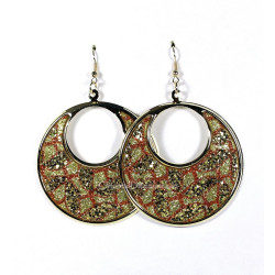 Boucles d'oreilles fantaisie pas cher demi lune paillettes or