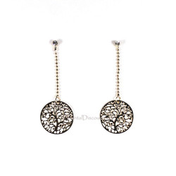 Boucles d'oreilles fantaisie pas cher arbre suspendu