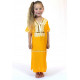 Djellaba pour enfant brodée couleur jaune et or