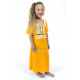 Djellaba pour enfant brodée couleur jaune et or