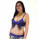 Soutien gorge de danse orientale perlé bleu roy