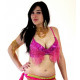 Soutien gorge de danse orientale perlé fuschia