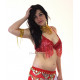 Soutien gorge de danse orientale perlé rouge