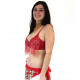 Soutien gorge de danse orientale perlé rouge
