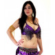 Soutien gorge de danse orientale perlé violet