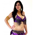 Soutien gorge de danse orientale perlé violet