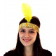 Bandeau charleston paillette et plume couleur or