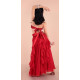 Costume de danse orientale enfant rouge et argent