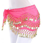 Ceinture fuschia à sequins dorés