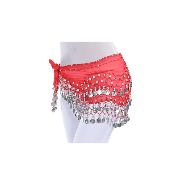 Ceinture de danse orientale blanche à sequins or - 4,90 €