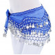 Ceinture de danse orientale bleu roy à sequins argent