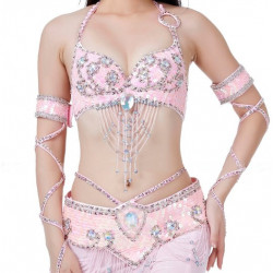 Set coordonné de danse orientale rose pâle