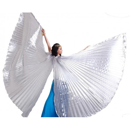 Ailes d'isis de danse orientale ouverte argent