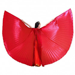 Ailes d'isis de danse orientale ouvertes couleur rouge