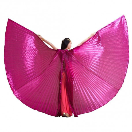 Ailes d'isis de danse orientale ouvertes rose intense