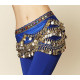 Foulard de danse orientale en velours et strass bleu royal