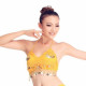 Top de danse orientale à sequins dorés jaune