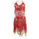Tenue orientale enfant brillante top jupe rouge