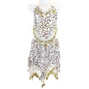 Tenue orientale enfant brillante top jupe blanc