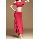 Tenue de danse orientale en lycra 2 pièces grenat