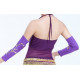 Paire de manchons de danse orientale perlés or Violet