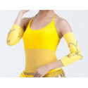Paire de manchons de danse orientale perlés or Jaune