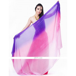 Voile de danse orientale en soie violet rose