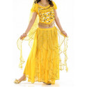 Costume de danse orientale à froufrous brillants Jaune