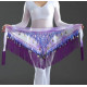 Ceinture de danse orientale triangle à franges violette
