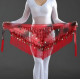 Ceinture de danse orientale triangle à franges rouge