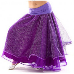 Jupe enfant de danse orientale voilée 10/12 ans violette
