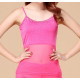 Top de danse orientale bi matière strass fuschia