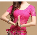 Haut de danse orientale en dentelle fuschia