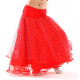 Jupe enfant de danse orientale voilée brillante rouge