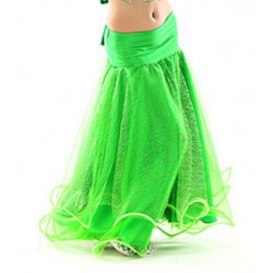 Jupe enfant de danse orientale voilée brillante verte