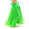 Jupe enfant de danse orientale voilée brillante verte