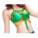 Top dos nu satin de danse orientale vert