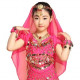 Brassière enfant de danse orientale à manches courtes fuschia