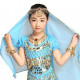 Brassière enfant de danse orientale à manches courtes bleu ciel