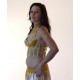 Soutien gorge de danse orientale Bonnet D/E doré et strass