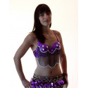 Soutien gorge de danse orientale violet et strass