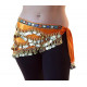 Foulard de danse orientale en velours et strass orange