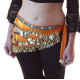 Foulard de danse orientale en velours et strass orange