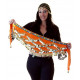 Foulard de danse orientale en velours et strass orange